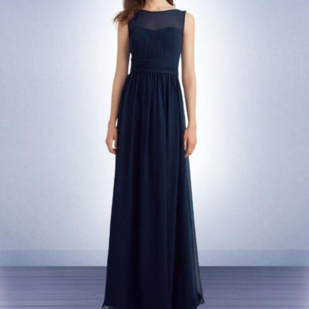 Bill Levkoff Navy Bridesmaid Dress 1114
